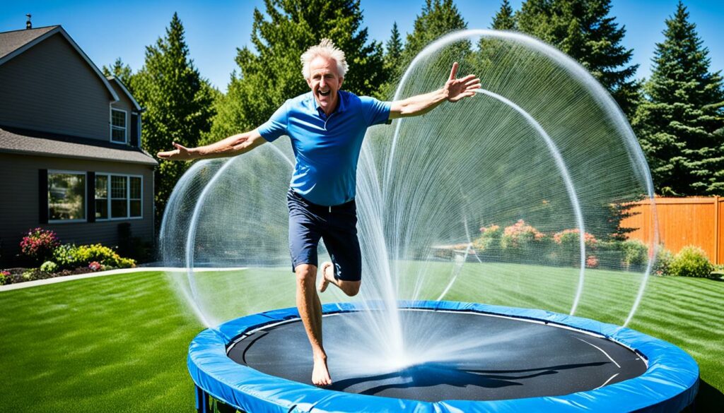 Wartung eines Garten-Bodentrampolins