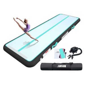 AWSUM Air Matte Track Tumbling Matten 2/3/4/5/6M Aufblasbar Gymnastikmatte, Turnmatte, 10/20cm hoch Air Tracking Matte mit Luftpumpe für Yoga Zuhause, Outdoor