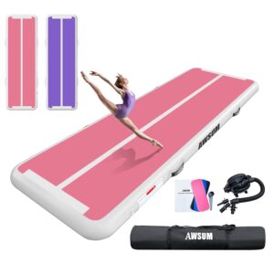 AWSUM Air Matte Track Tumbling Matten 2/3/4/5/6M Aufblasbar Gymnastikmatte, Turnmatte, 10/20cm hoch Air Tracking Matte mit Luftpumpe für Yoga Zuhause, Outdoor