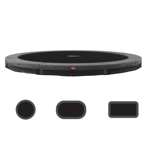 BERG Favorit InGround Grau Premium Gartentrampolin, Hohe Qualität Kinder Trampolin, Kindertrampolin Gartentrampolin, Gartentrampolin