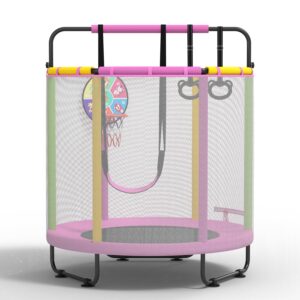 CZCPAPY Kindertrampolin, Outdoor-Trampolin für Kinder, Geeignet für Indoor und Outdoor, mit Sicherheitsnetz, Schaukel, 1.45 * 1.7M Gewicht 50 kg