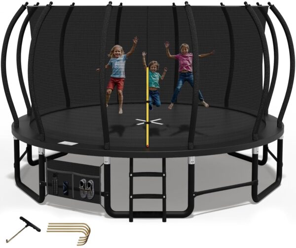 Devoko Trampolin Outdoor Ø228/305/366/427cm, Mit verstärkten Beintraversen, Stabil und robust Belastbar bis 160kg, Einteilige Konstruktion, Schnelle Installation und,Geeignet...