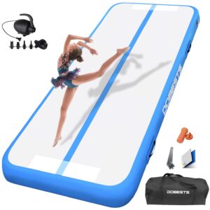 DOBESTS Airtrack Matte, 10/20cm Hoch 2/3/4/5/6m Tumbling Matte, Gymnastikmatte mit Luftpumpe, Trainingsmatte mit Tragetasche, Turnmatte Zuhause, Outdoor, Yoga, Fitness, Sport
