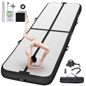 FBSPORT Airtrack Matte,10/20cm Hoch Verdicken 2/3/4/5/6/ M Tumbling Matte,Gymnastikmatte mit Luftpumpe,Trainingsmatte mit Tragetasche,Turnmatte für Zuhause, Outdoor,Yoga,...