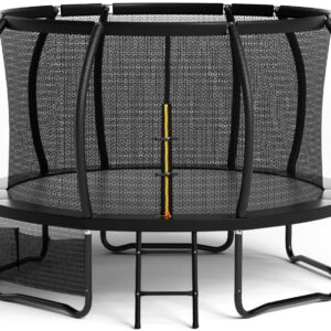 Flamaker Trampolin Outdoor Kinder, Gartentrampolin Ø 366/427cm mit Netz, Bodenanker, Stabile Rahmenkonstruktion, Wetterfest und rostfrei, Outdoor Trampolin für Kinder &...