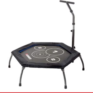 HAMMER Fitness-Trampolin Cross Jump, 98 cm Sprungfläche, patentierte Technik, mehrfach höhenverstellbarer Haltegriff, leistungsstark bis 130 kg Benutzergewicht