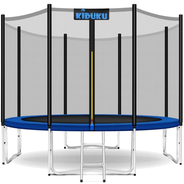KIDUKU® Trampolin Ø 244/305/366/427 cm | TÜV Rheinland geprüft | Komplettset mit Sicherheitsnetz, Leiter, Randabdeckung & Zubehör | Outdoor Gartentrampolin Kinder-Trampolin...