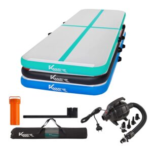 KM KM Fit Turnmatte Aufblasbar Airtrack Gymnastikmatte 3M Tumbling Matte Aufblasbare Fitness-Matte Gymnastikmatte inkl.Tragetasche, elektr.Luftpumpe & Flick-Set Trainingsmatte...