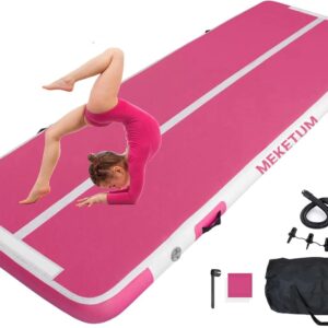 MEKETUM Air Turn Track Matte 2m 3m 4m 5m 10/20cm Dicke Turnen Matten Aufblasbar Gymnastikmatte Rutschfest Sportmatte für Zuhause/Training/Tumbling/Yoga/Outdoor/Fitness