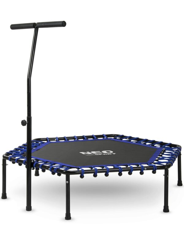 Neo-Sport Fitness Trampolin Klein Mit Höhenverstellbarem Haltegriff Mini Jumping Trampolin Erwachsene Durchmesser 127 cm Bis 100 kg Minitrampolin Indoor Outdoor