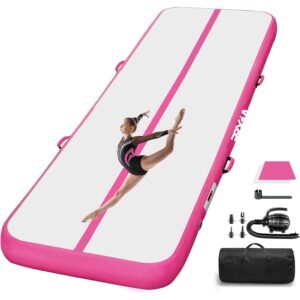 PPXIA Gymnastikmatte Air Matte Track 3M/4M/5M/6M, Turnmatte Tumbling Matten 10/20CM Höhe mit Komplettes Zubehör, Aufblasbar Gymnastik Matten für zuhause Outdoor Yoga