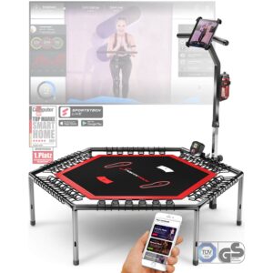 Sportstech HTX100 Trampolin, klappbar | Deutsche Qualitätsmarke | Fitness Trampolin mit Haltegriff | Indoor Jumping für Kinder und Erwachsene | TÜV/GS, Sprungzähler, APP |...