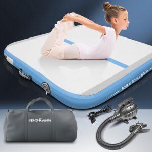 VENDOMNIA Airtrack Matte, 10/20cm hohe aufblasbare Gymnastikmatte in Länge 1/2/3/4/5/6/7/8 m, mit elektrischer Pumpe & Tasche, Tumbling Matte, Turnmatte, Trainingsmatte,...