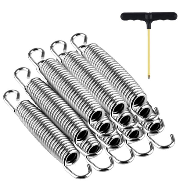 Synoratory 12-25 Stück | Trampolin Federn 140mm + mit T-Haken, Ersatzfedern, für 240 244 305 366 bis 427cm